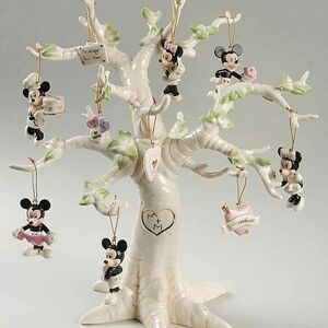 Disney Mickey and Minnie Ornament Tree with Pink and Green Accents